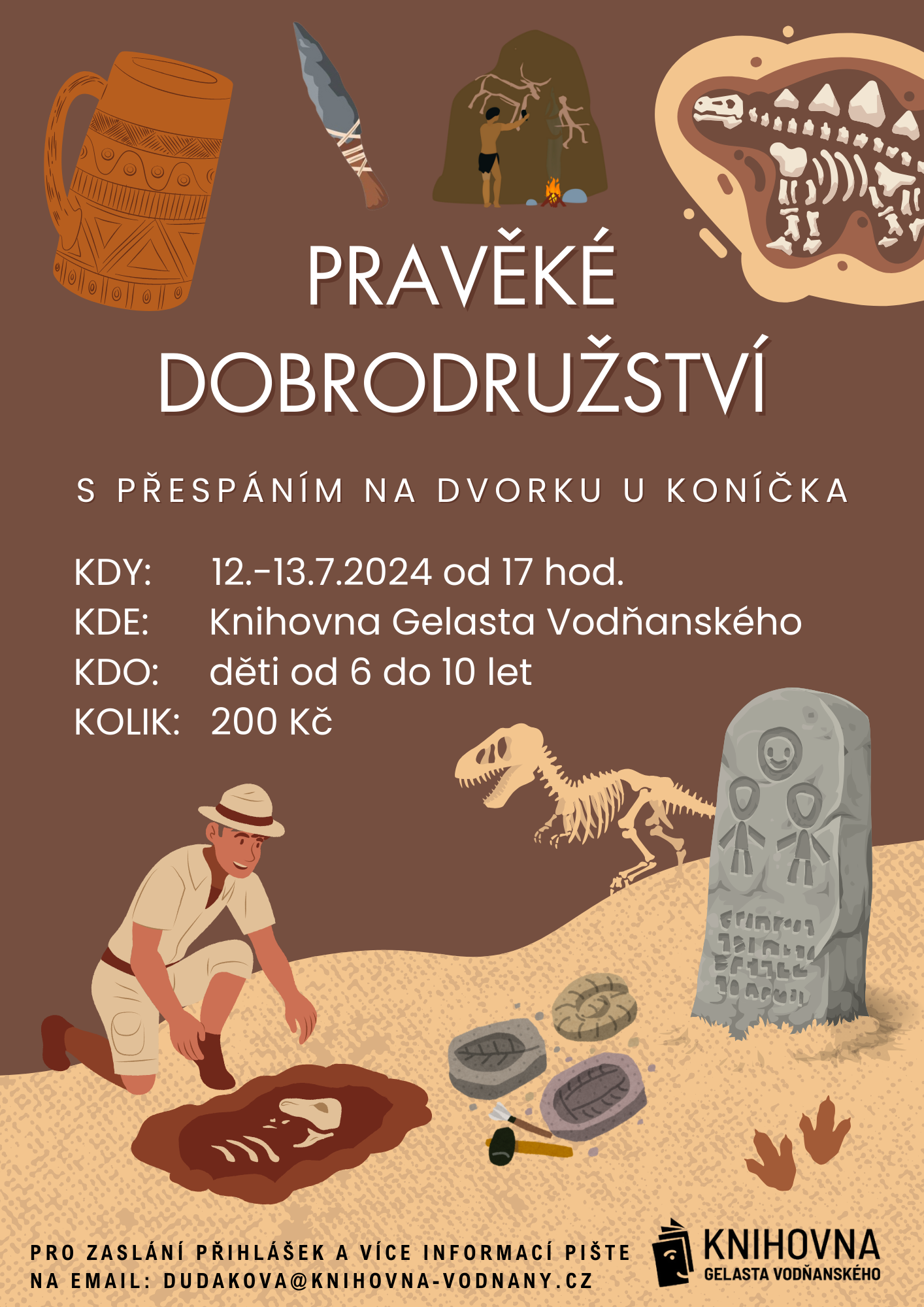 Plakát Pravěké dobrodružství s přespáním na Dvorku U Koníčka